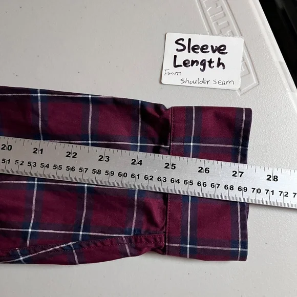 Fred Perry Plaid Cotton Button Down Long Sleeve Shirt - Men's Size XL - Red - Picture 8 of 9